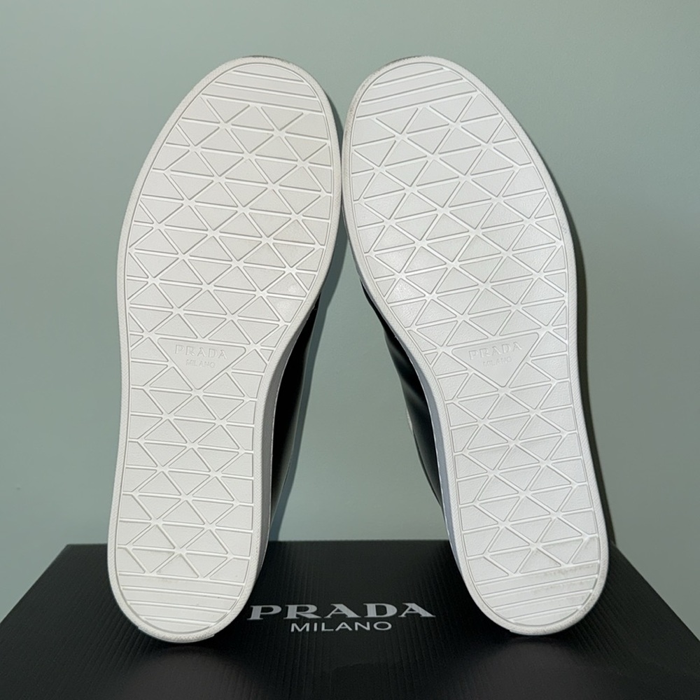 Prada Lane Triangle Logo Low Top Leather Sneaker - Picture 4 of 7